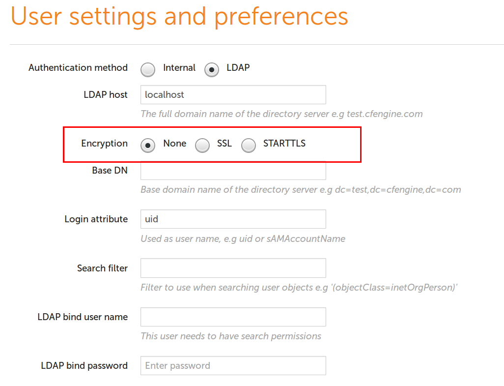 Ldap Settings