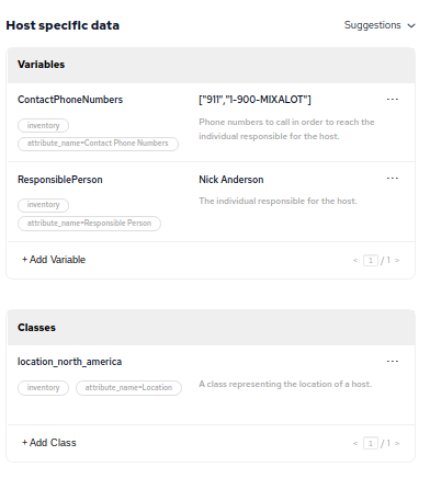 Host specific data