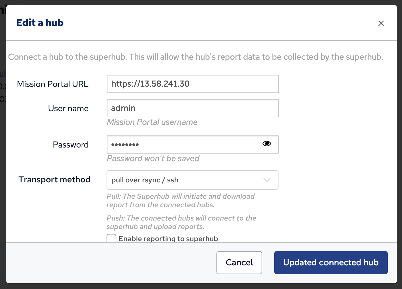 Edit Hub Disable