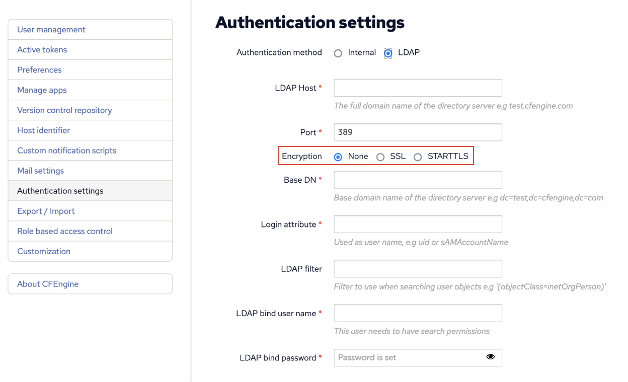 Ldap Settings